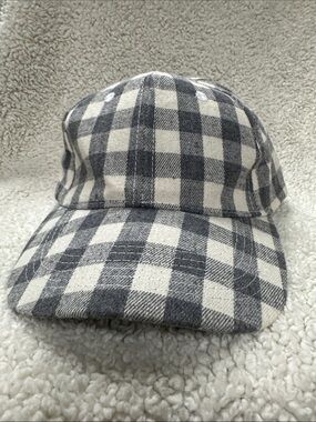 Cocus Pocus  Gray & Cream Plaid Flannel Ball Cap—One Size—Adjustable